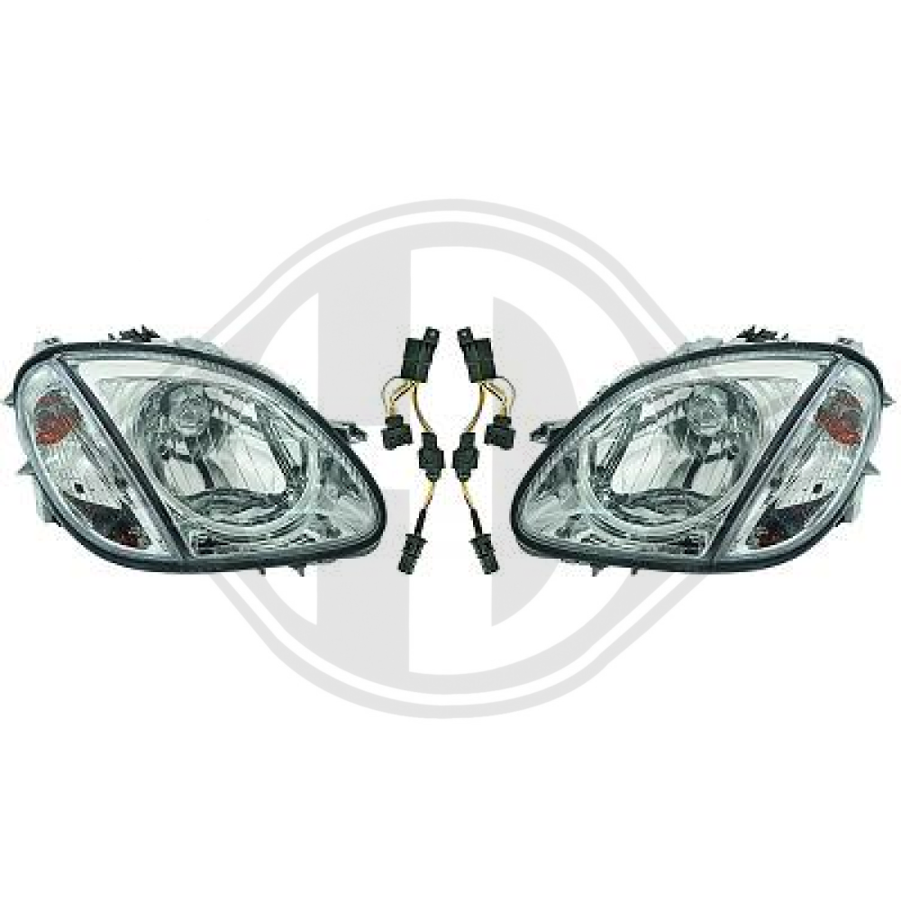 Scheinwerfer Satz für MERCEDES-BENZ SLK (R170) 96-04 KLARGLAS/CHROM 1635280