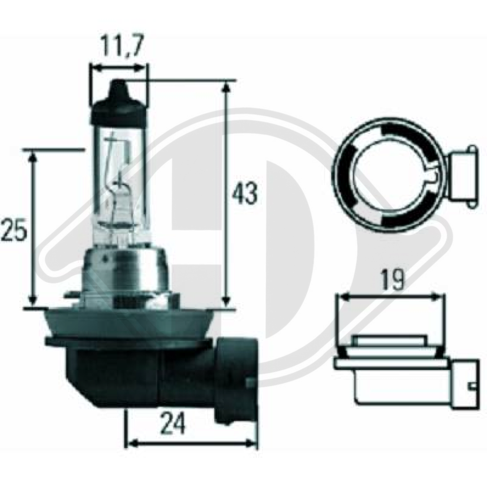 YY04500835612 H8 12V 35W PGJ19-1 H8 Glühlampe Halogen LID10034