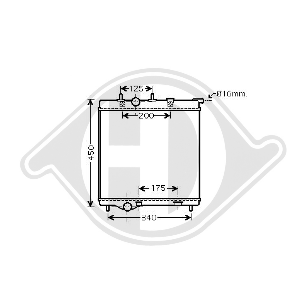 1330S4 Kühler Motorkühlung für PEUGEOT 207 02/2007->> DCM2808