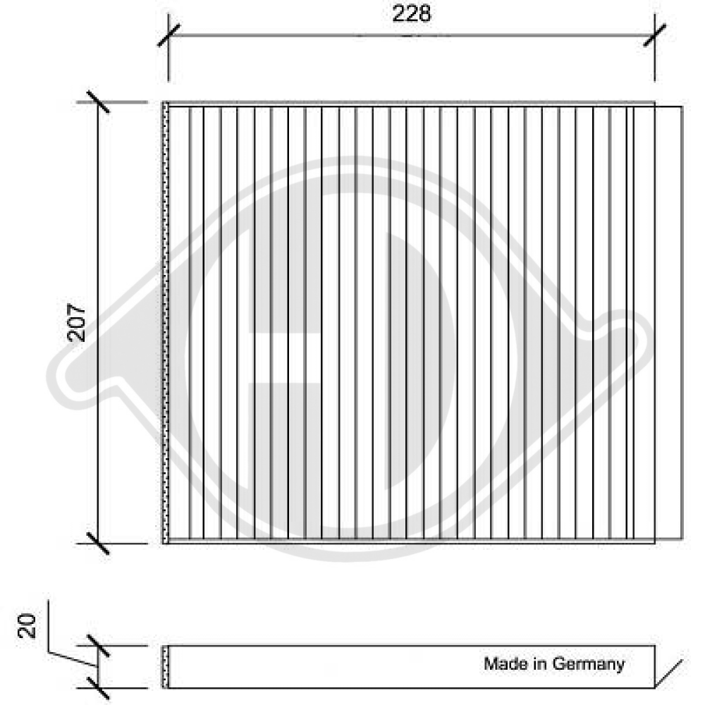 EC96539649 INNENRAUMFILTER CHEVROLET Aveo/Kalos DCI0167