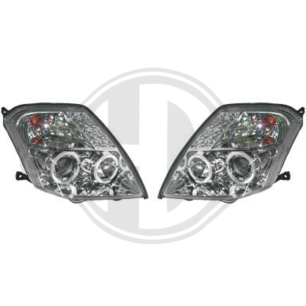 DESIGNSCHEINWERFER SET C2, 03-10 CHROM KLARGLAS 4000380