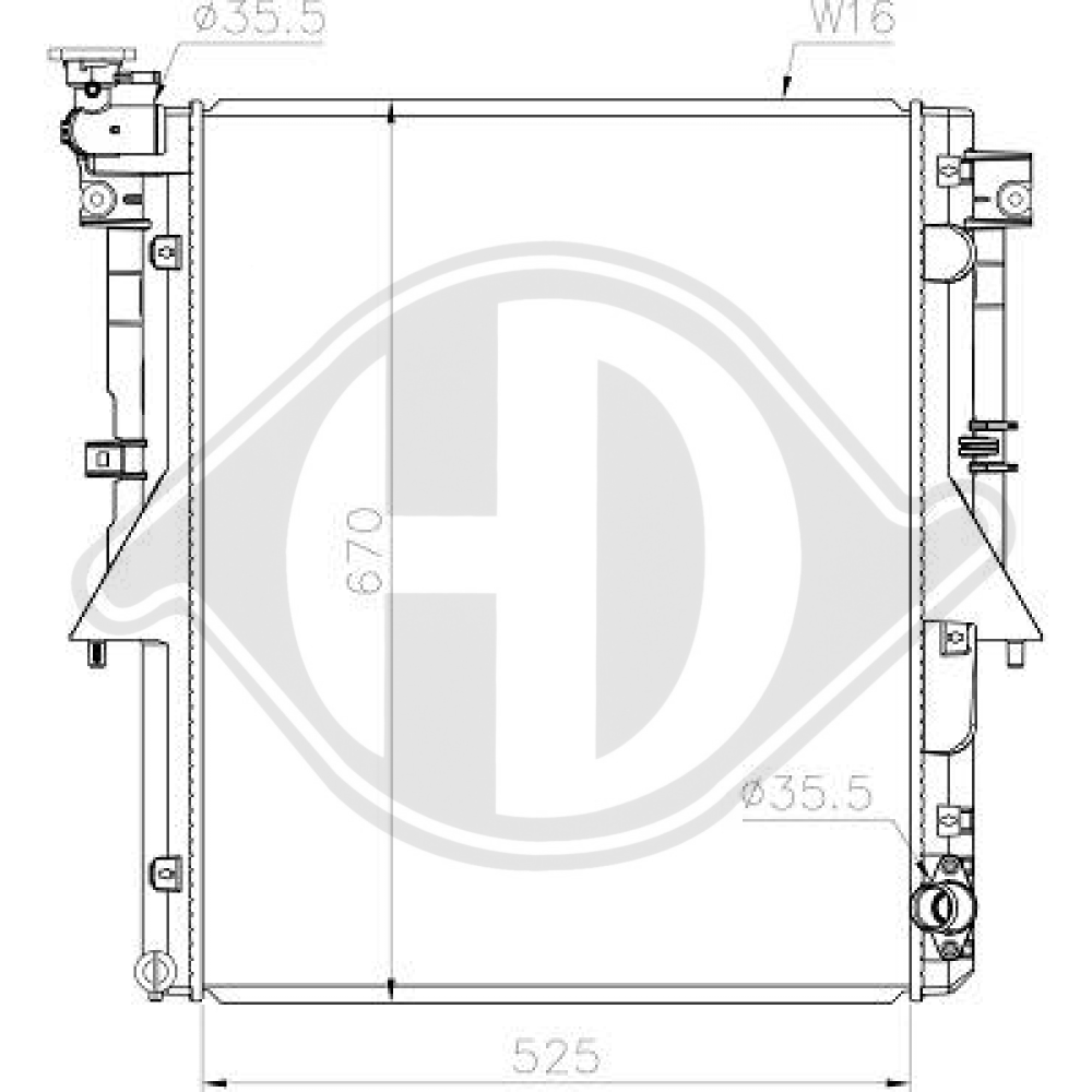 600 060 52 63 Kühler Motorkühlung für MISUBISHI L200/Fullback DCM3897