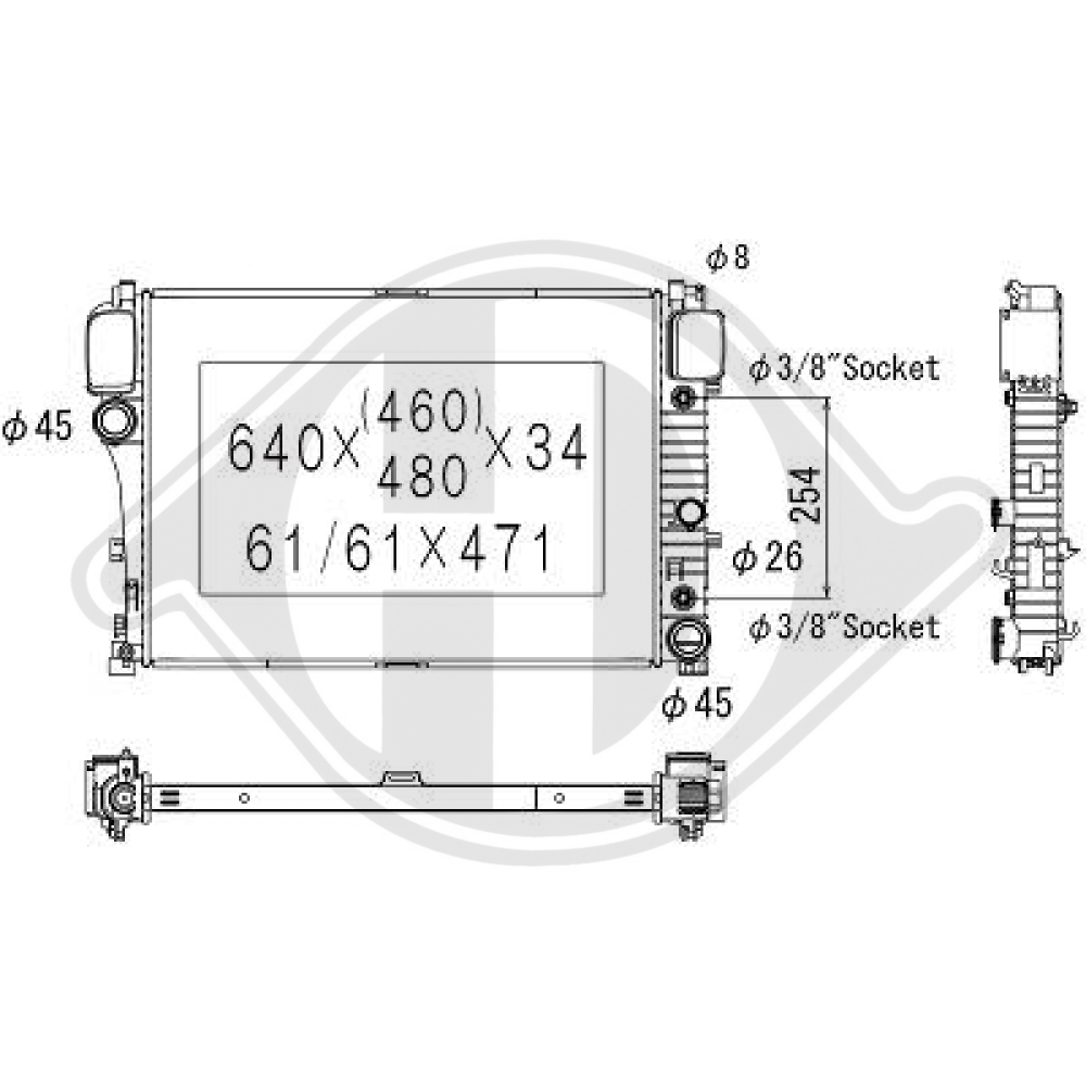 A2215000003 Kühler Motorkühlung für M B W221 S-KLASSE 10/2005 DCM2420