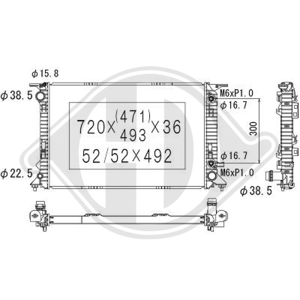8K0121251AA Kühler Motorkühlung für AUDI A4 09/2008 DCM1490