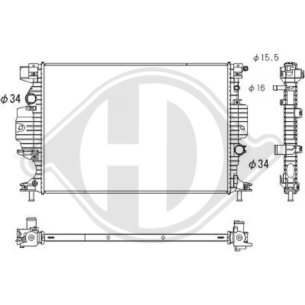 DG938005EA Kühler Motorkühlung für FORD Mondeo V 09/2014 DCM3943