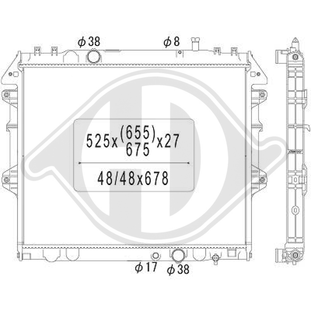 164000L250 Kühler Motorkühlung für TOYOTA HI-LUX 06/2006 DCM3296
