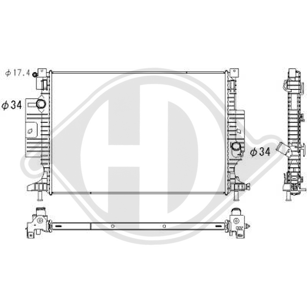 EJ7Z8005A Kühler Motorkühlung für FORD Focus III / Kuga DCM3910