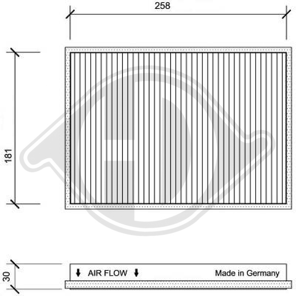 3A0091800 INNENRAUMFILTER VW Passat 02.88-12.97 DCI1021