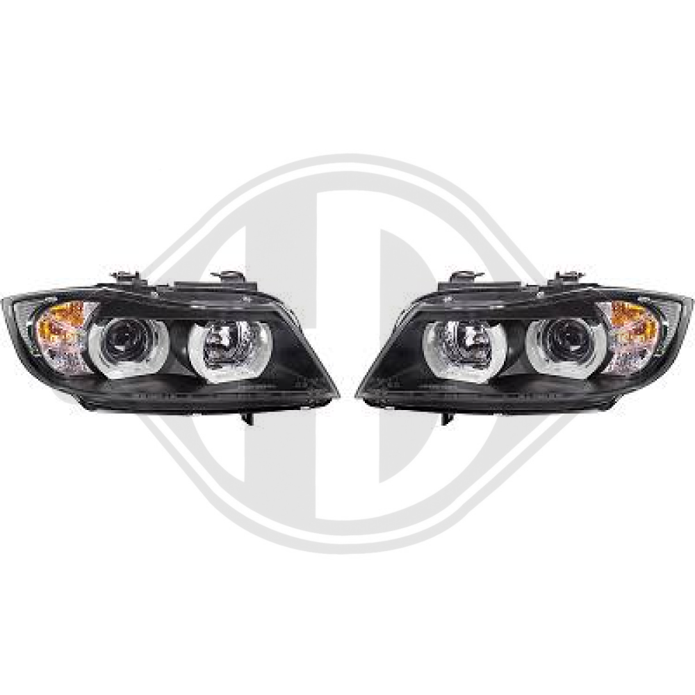 DESIGNSCHEINWERF.SET E90, 05-08 KLARGL/SCHWARZ 1216686