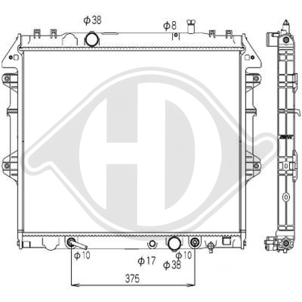 164000L130 Kühler Motorkühlung für TOYOTA HI-LUX 08/2005 DCM3324