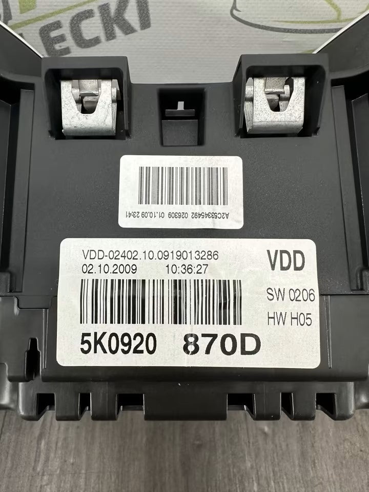 5K0920870D speedometer instrument cluster VW Golf VI 6 5K 1.4 TSI 122Ps
