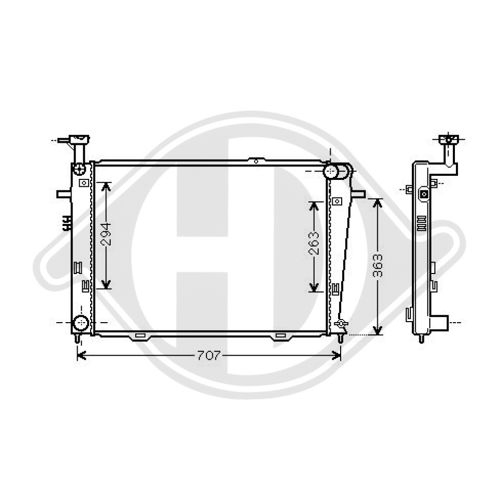 2,53E+105 Kühler Motorkühlung für HYUNDAI TUCSON 06/2004 DCM3708
