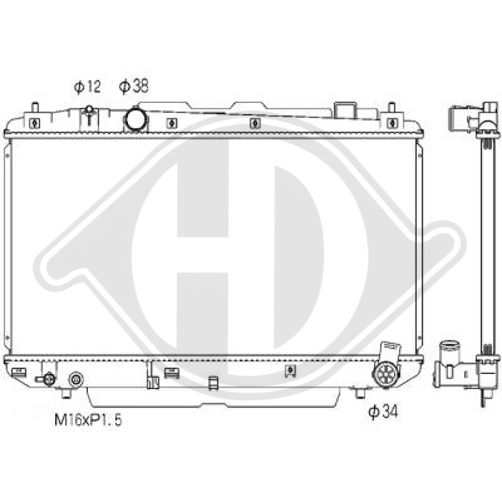 1640027060 Kühler Motorkühlung für TOYOTA RAV 4 20D, 2001 DCM3265