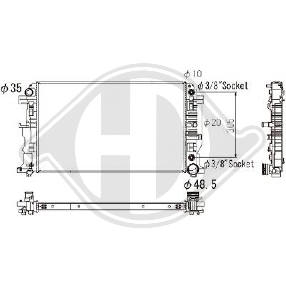 A 906 500 04 02 Kühler Motorkühlung für MERCEDES Sprinter 906 DCM3908