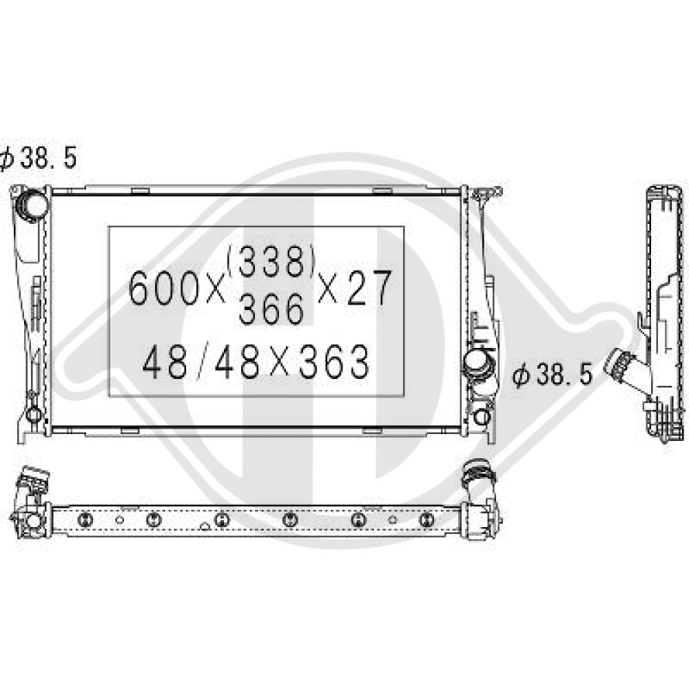 17117547059 Kühler Motorkühlung für BMW 1 E88 135i/3E90 335i DCM3850