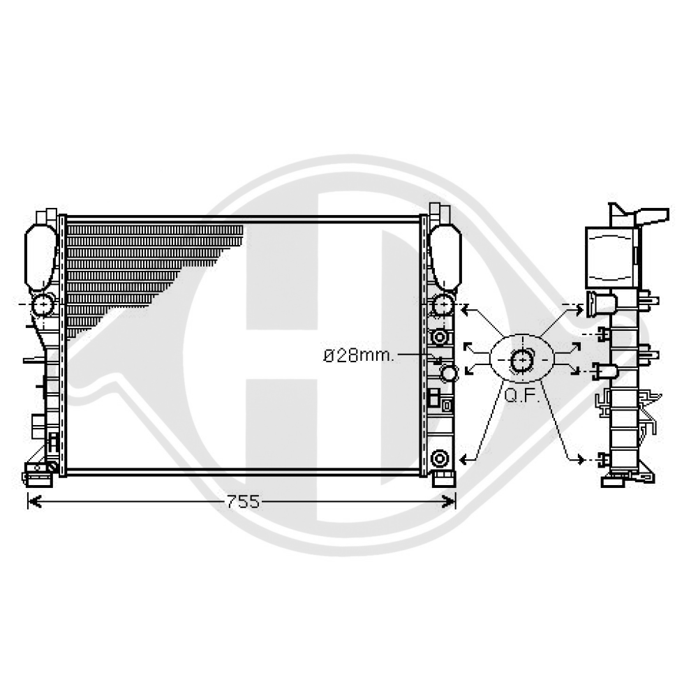 A2115000102 Kühler Motorkühlung für M B S211 E-KLASSE 03/2002 DCM2406
