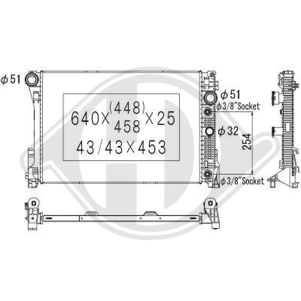 A2045000203 Kühler Motorkühlung für M B W204 C-KLASSE 01/2007 DCM2422
