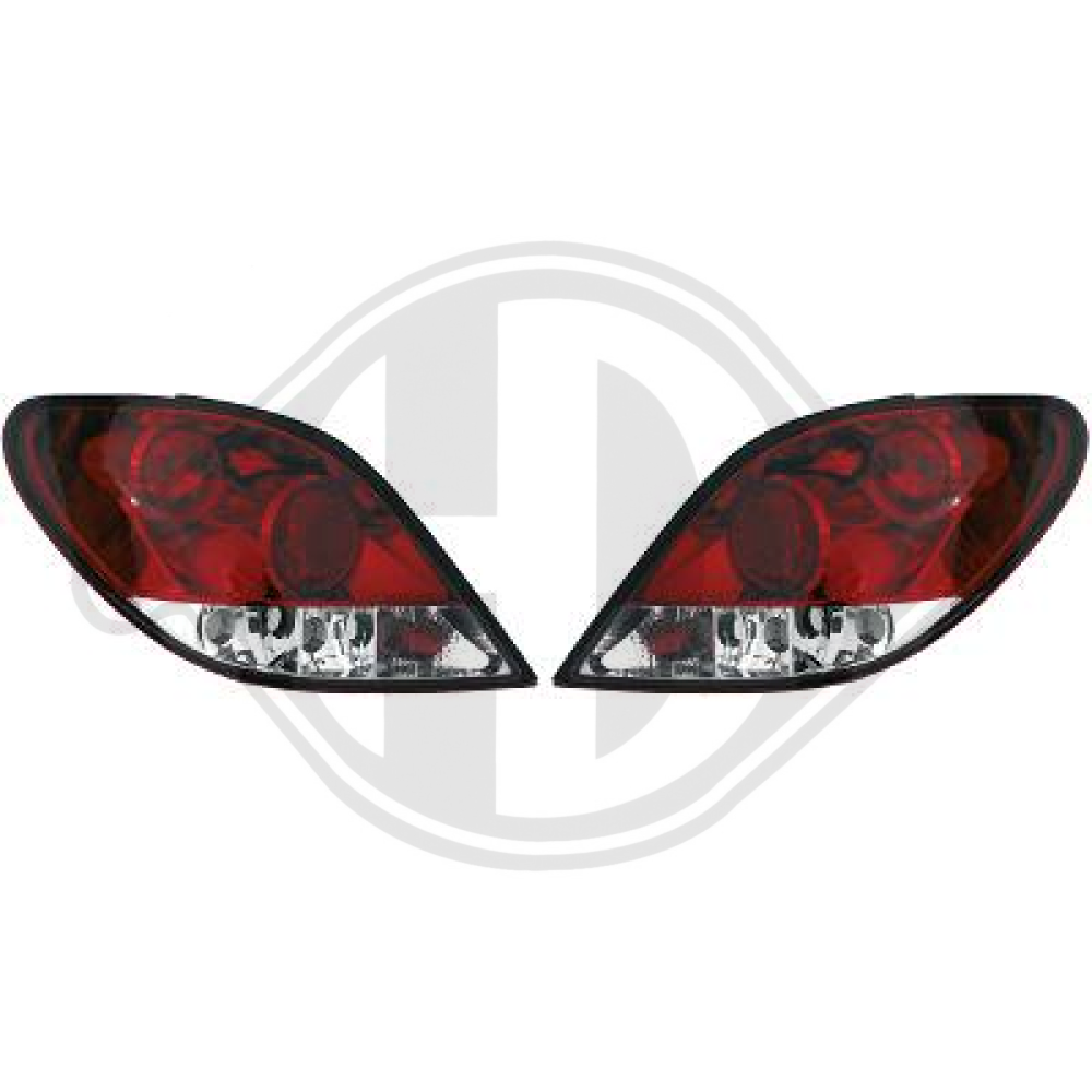 nan DESIGNRÜCKLAMPEN SET 207, 06-12 KLARGLAS/ROT-WEISS 4226295