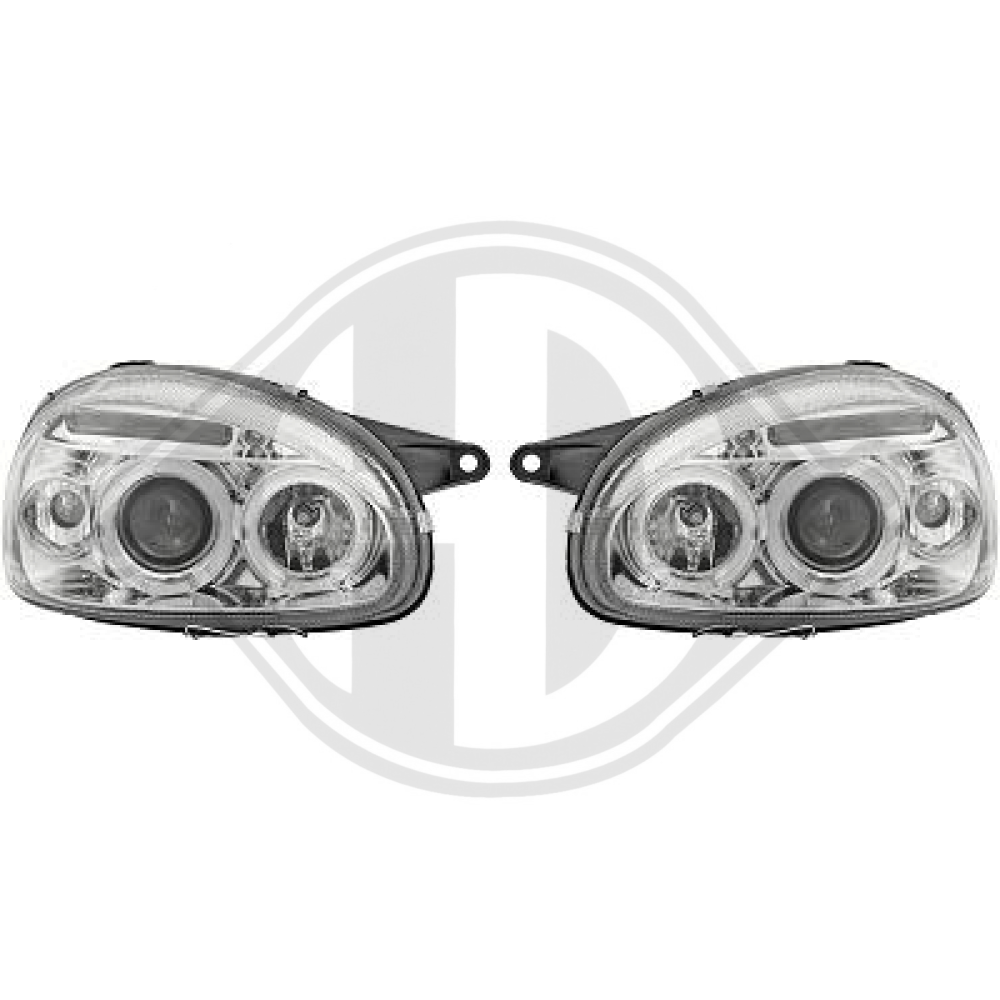 DESIGNSCHEINWF. SET CORSA, 93-00 CHROM KLARGLAS 1812285
