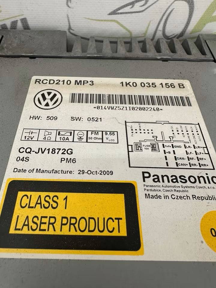 RCD210 MP3 Radio Cd Autoradio Vw Golf Passat Touran Eos 1K0035156