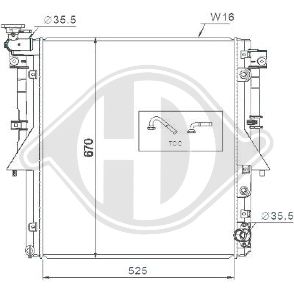 600 060 52 64 KÜHLER FIAT DUCATO, für 16->> DCM3885