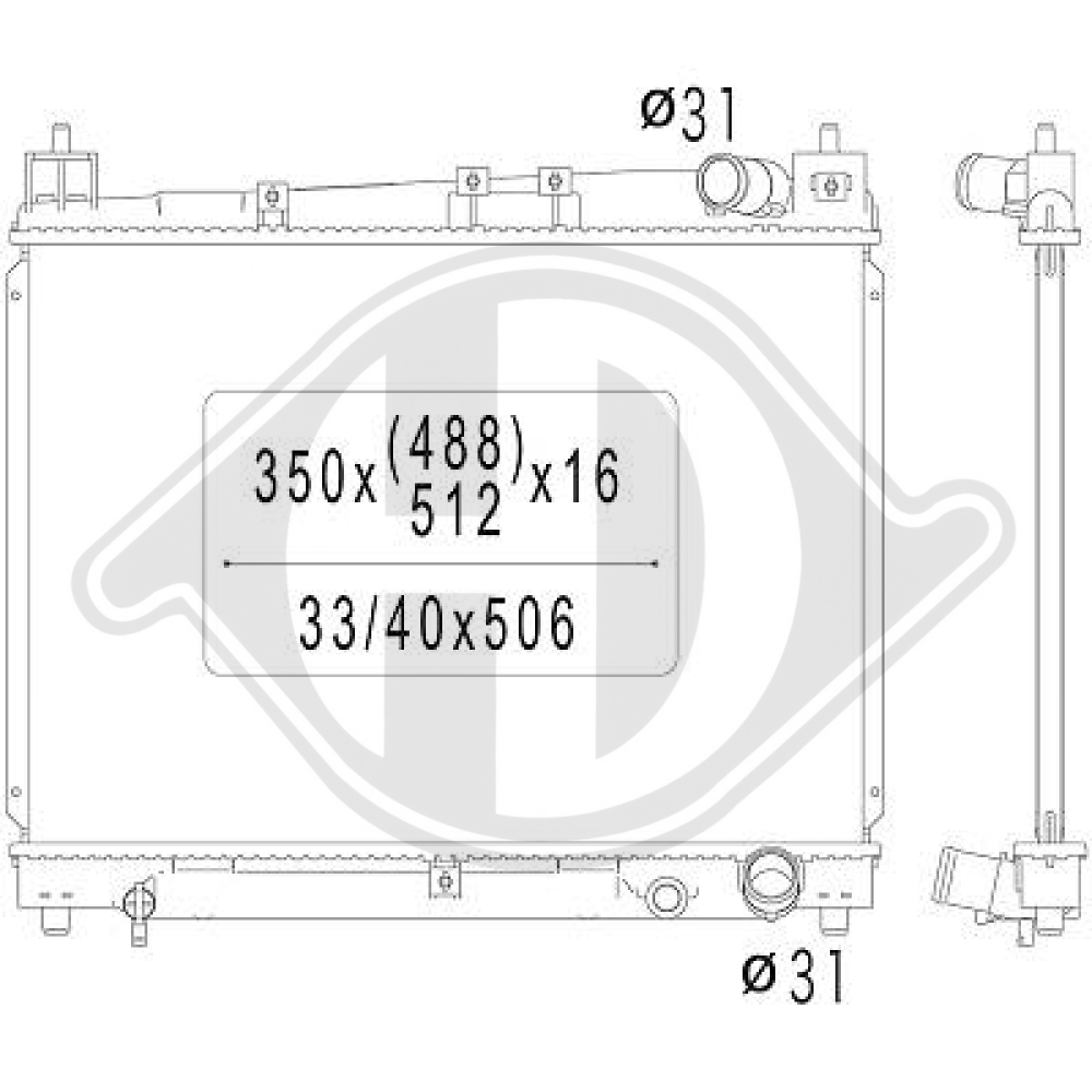 1640021060 Kühler Motorkühlung für TOYOTA YARIS 11/1999 DCM3213