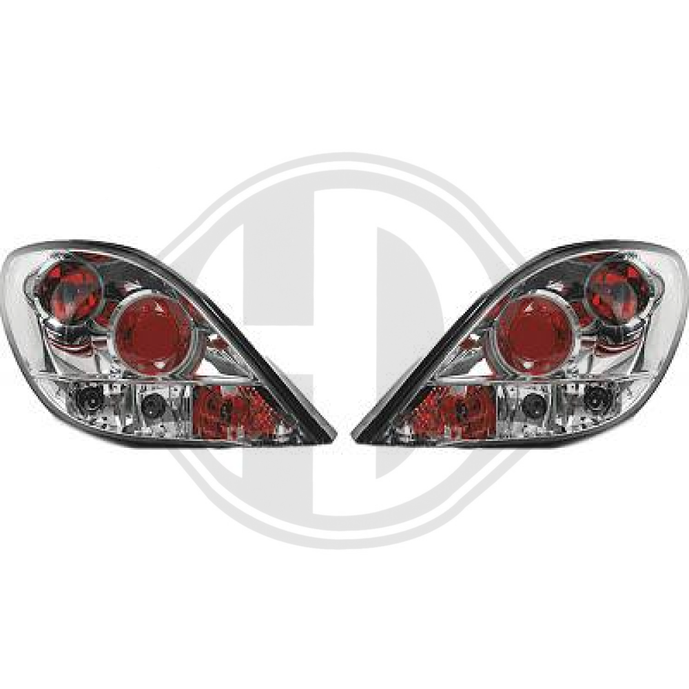 nan DESIGNRÜCKLAMPEN SET 207, 06-12 KLARGLAS/CHROM 4226095