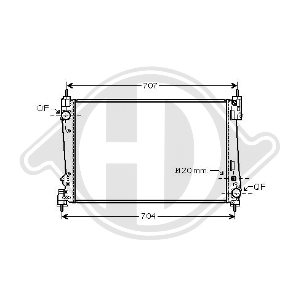 51808364 Kühler Motorkühlung für GRANDE PUNTO/ALFA MITO DCM1981