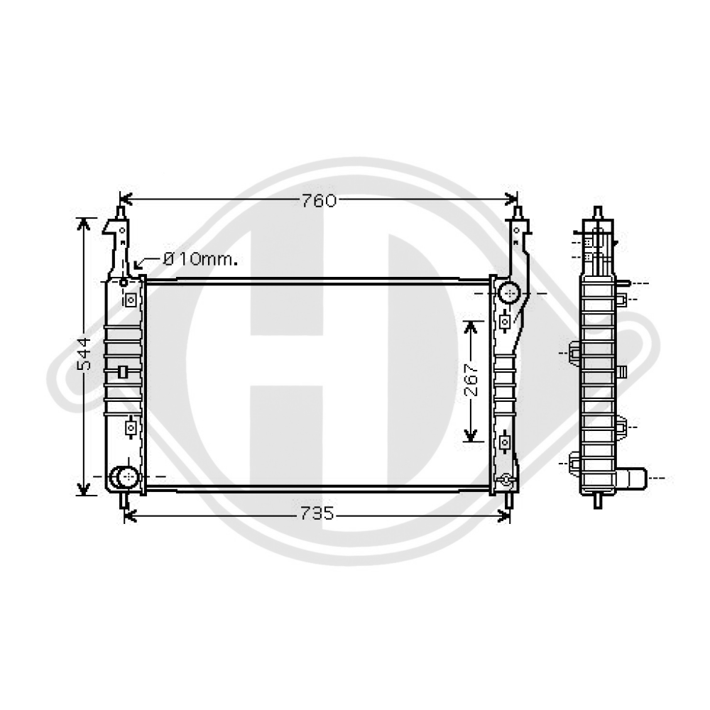 20777045 Kühler Motorkühlung für OPEL ANTARA 05/2006->> DCM2675