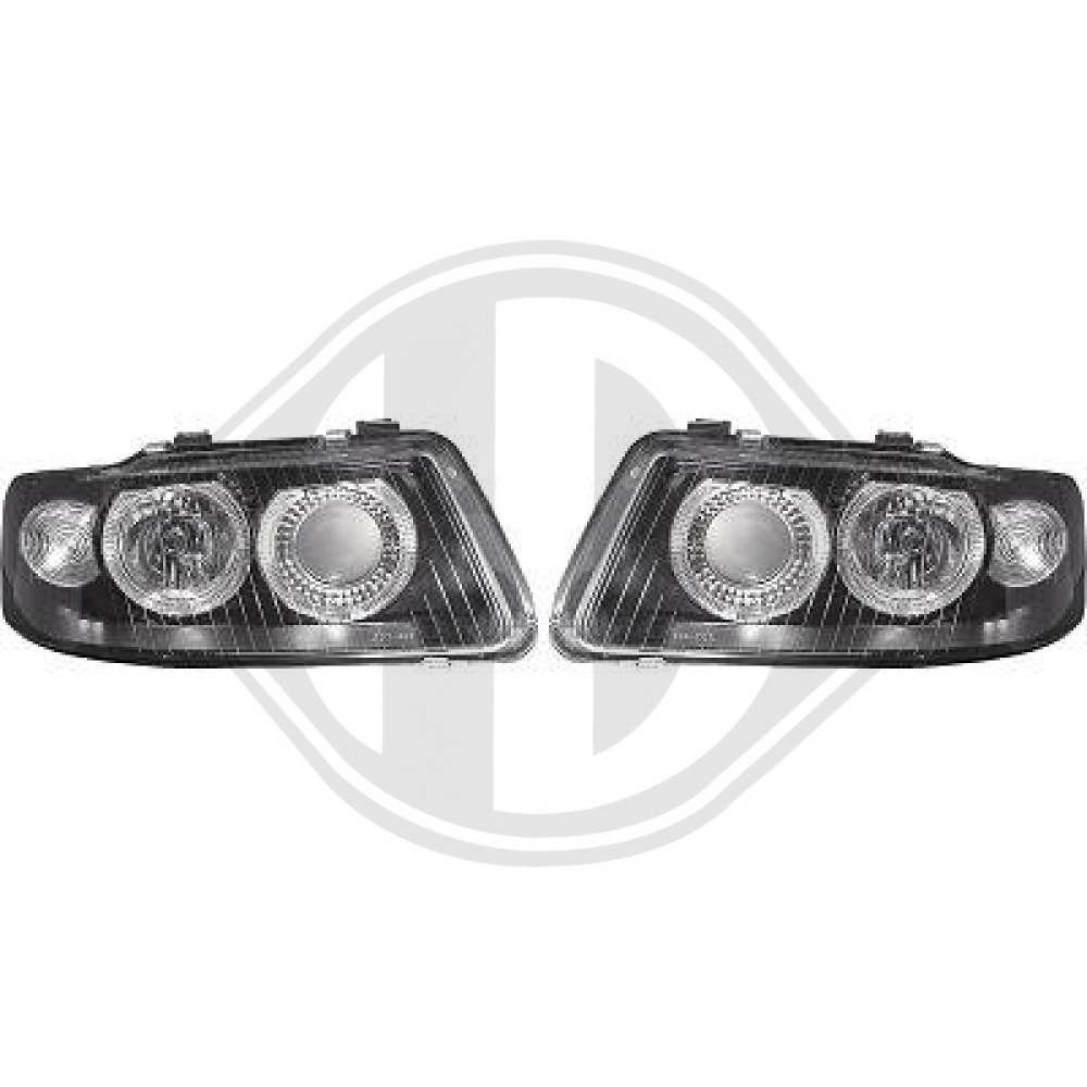 DESIGNSCHEINWERFER SET A3, 00-03 KLARGLAS/SCHWARZ 1030380