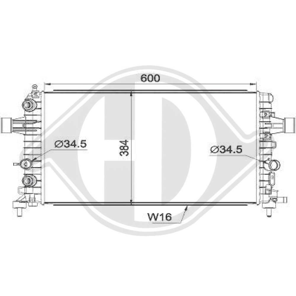 13 00 285 Kühler Motorkühlung für OPEL ASTRA H 2006 DCM2693