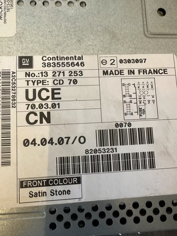 13271253 Autoradio Radio für Opel Astra H ohne Code