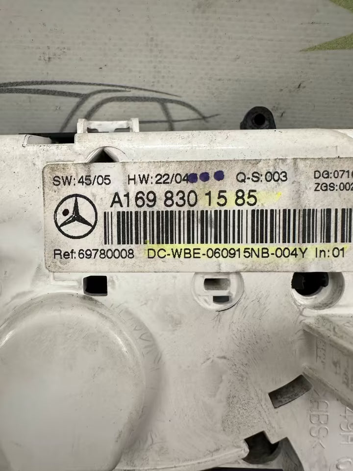 A1698301585 Klimabedienteil Klimaregler Mercedes Benz W245 W169