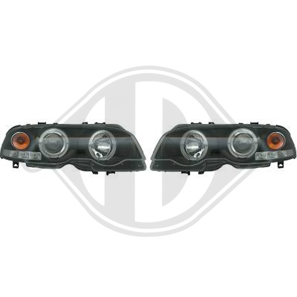 DESIGNSCHEINWERF.SET E46, 99-03 KLARGL/SCHWARZ 1214580