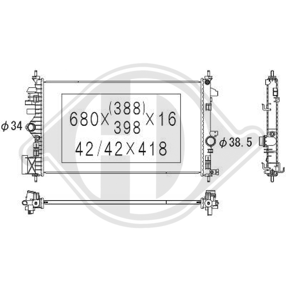13241726 Kühler Motorkühlung für OPEL INSIGNIA DCM2686