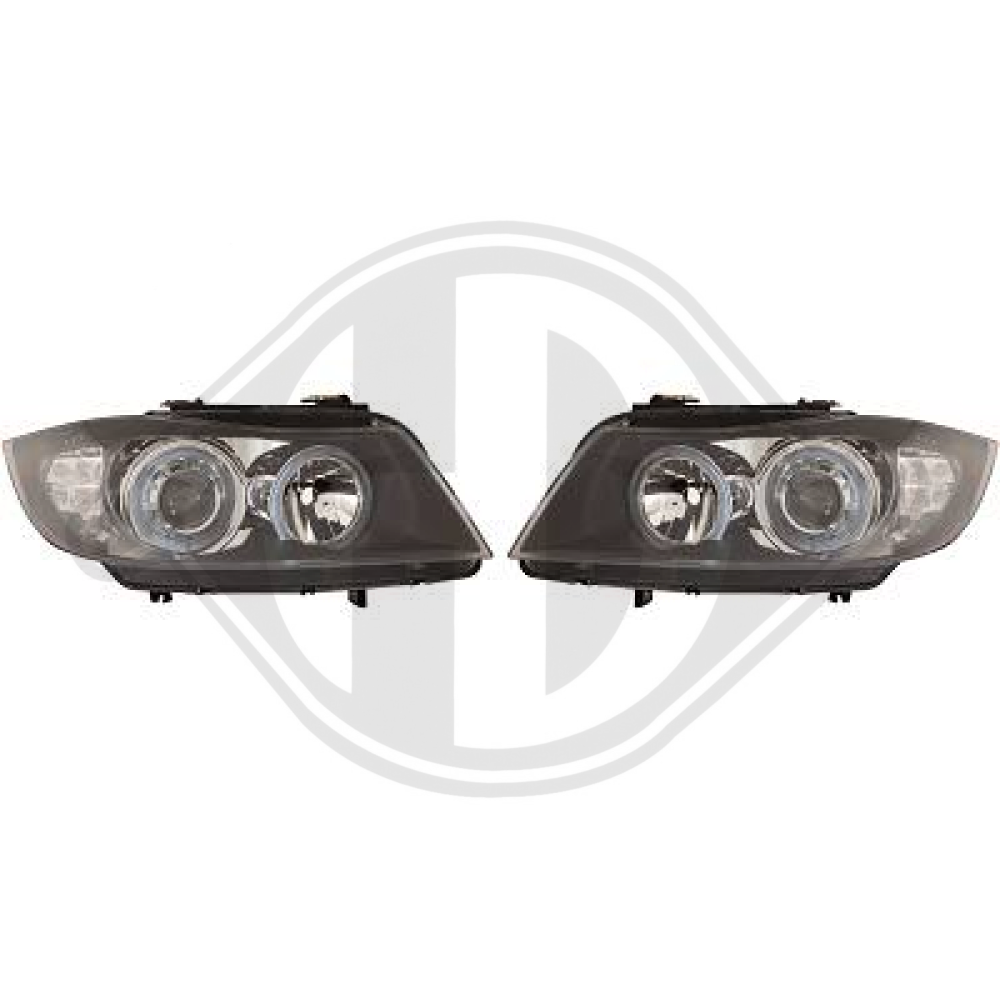 DESIGNSCHEINWERF.SET E90, 05-08 KLARGLAS/SCHWARZ 1216581