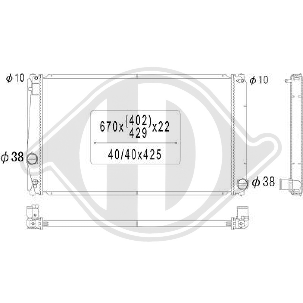 1640028570 Kühler Motorkühlung für TOYOTA RAV 4 11/2005 DCM3291
