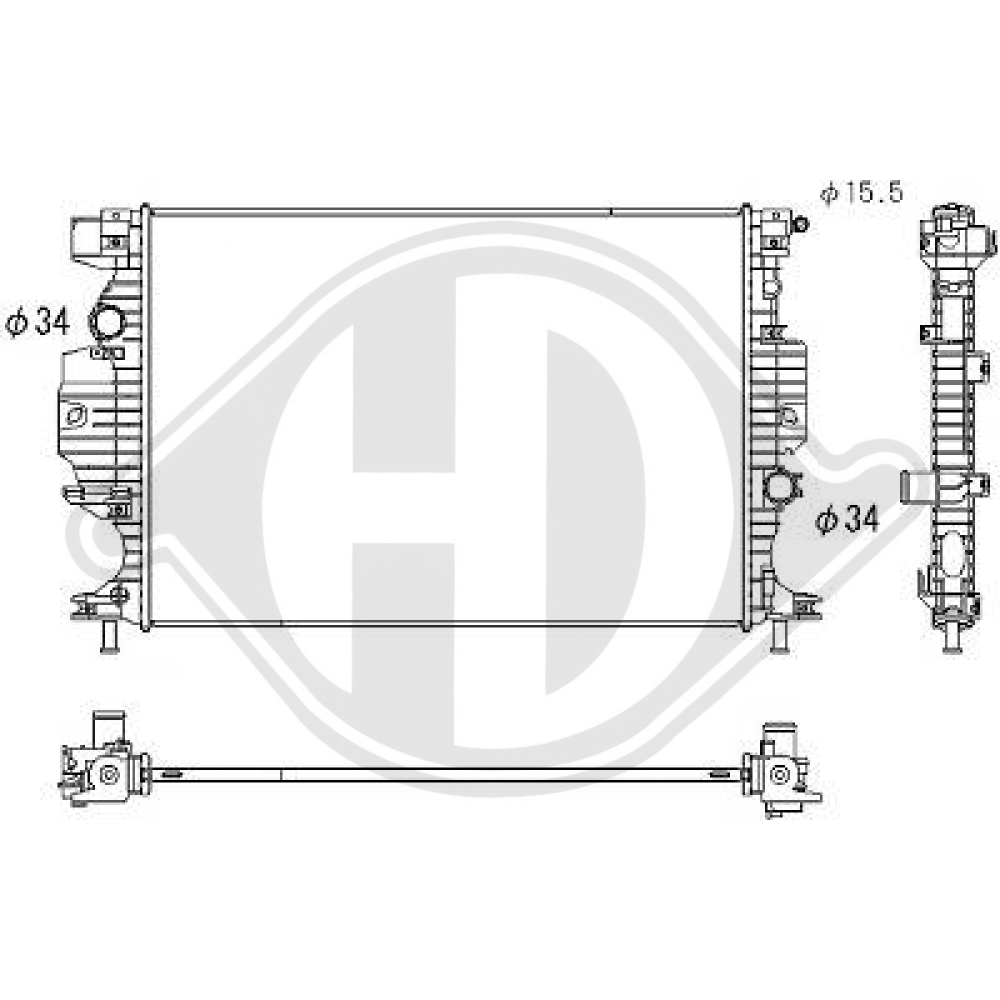 DG93-8005-CC Kühler Motorkühlung für FORD Mondeo V 09/2014->> DCM3942