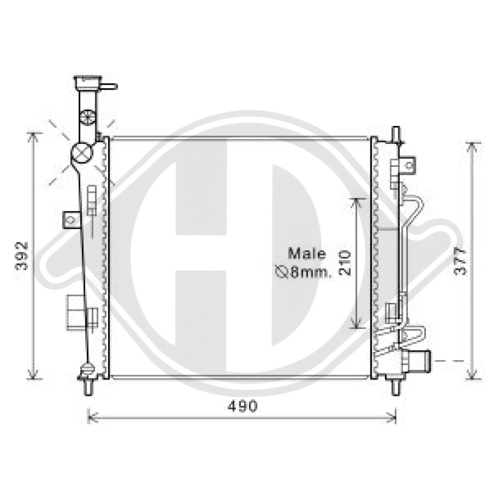 253101Y050 Kühler Motorkühlung für KIA PICANTO 09/2011 DCM3815