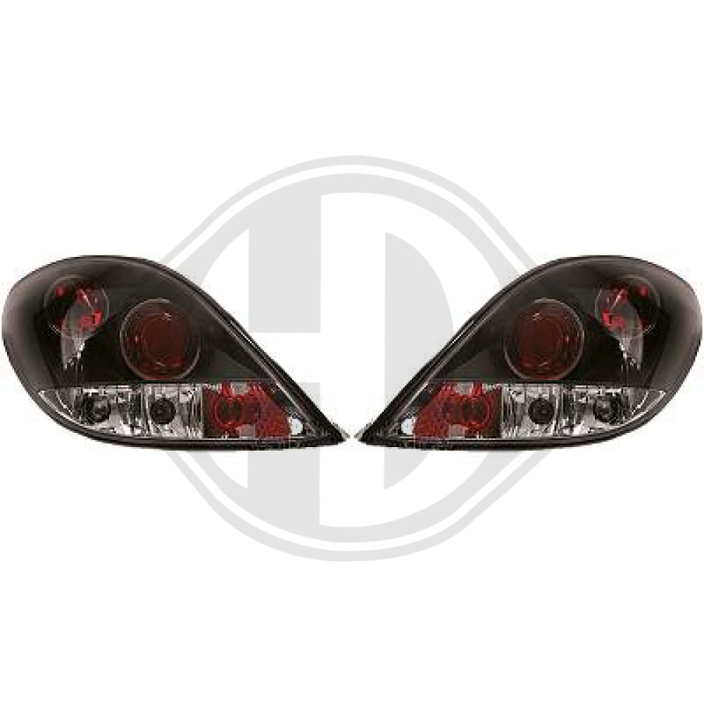 nan DESIGNRÜCKLAMPEN SET 207, 06-12 KLARGLAS/SCHWARZ 4226195