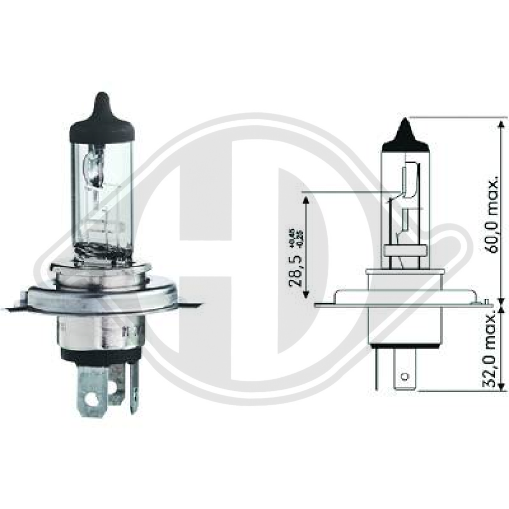 N0177632 H4 12V 60/55W P43t H4 Glühlampe LID10010