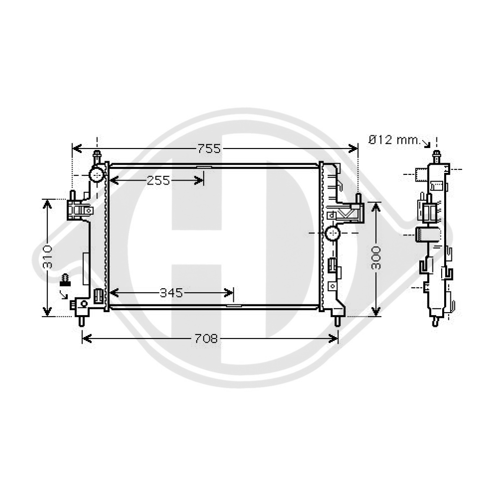 13100381 Kühler Motorkühlung für OPEL CORSA C 06/2004 DCM2663