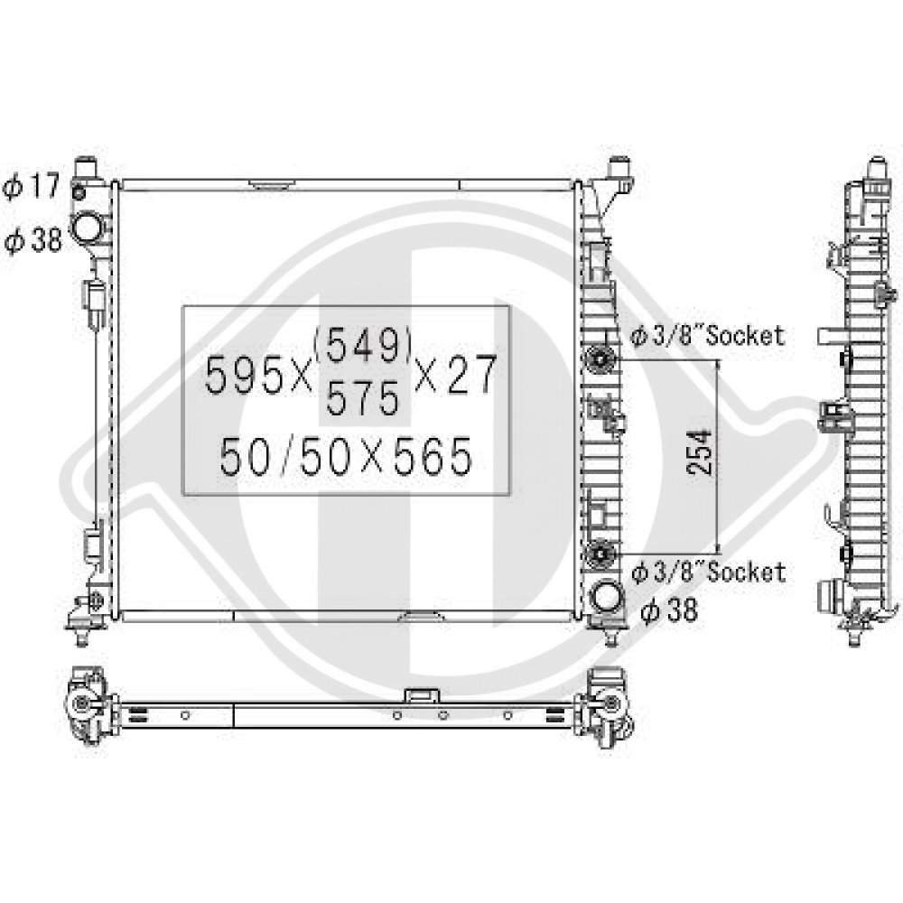 A0995001303 Kühler Motorkühlung für Mercedes GL X166/ GLE W166 DCM3849