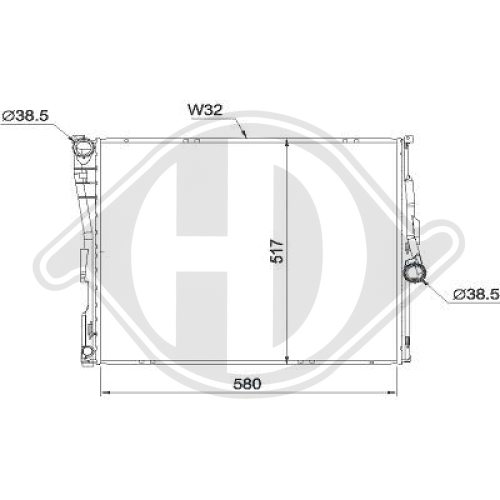 17113400013 Kühler Motorkühlung für BMW X3 E83 01/2004 DCM1571