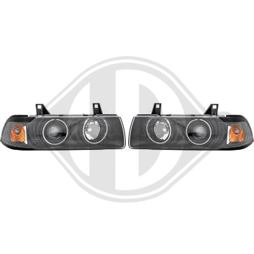 nan DESIGNSCHEINWERF.SET  E36, 90-99 LWR/KLARGLAS/SCHWARZ 1213781