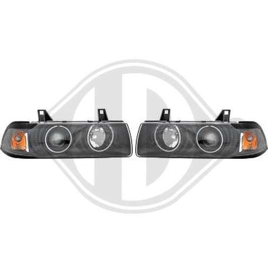 nan DESIGNSCHEINWERF.SET  E36, 90-99 LWR/KLARGLAS/SCHWARZ 1213781