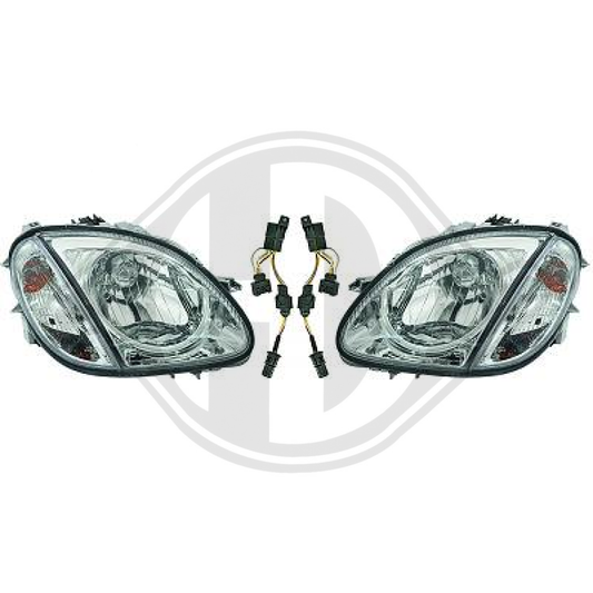Scheinwerfer Satz für MERCEDES-BENZ SLK (R170) 96-04       KLARGLAS/CHROM 1635280