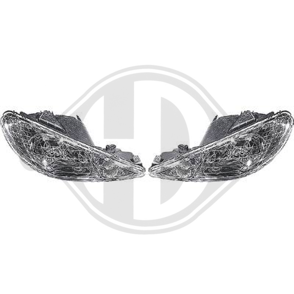 DESIGNSCHEINWERF.SET  206, 02-06     KLARGLAS/SCHWARZ 4225181