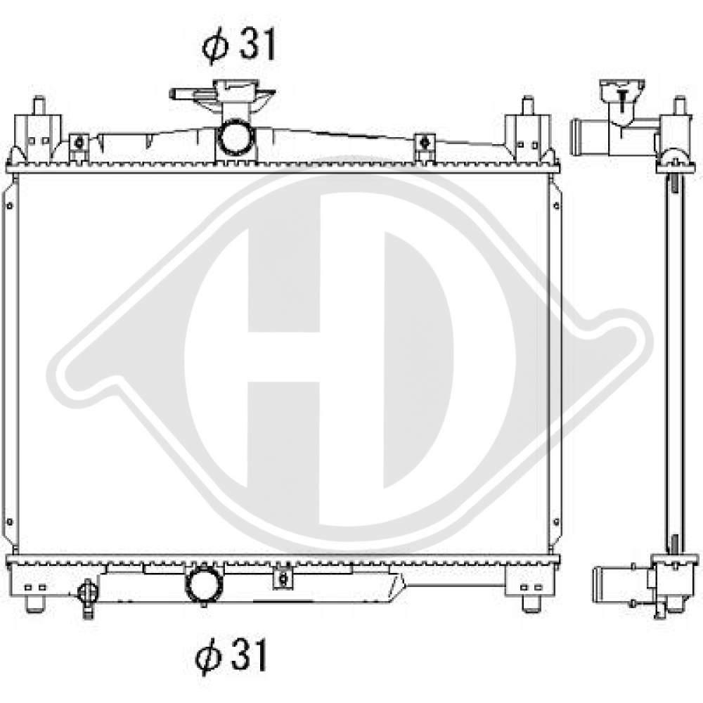 1640023080 Kühler Motorkühlung für TOYOTA YARIS 04/1999 DCM3210