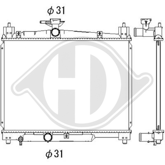 1640023080 Kühler Motorkühlung für TOYOTA YARIS 04/1999 DCM3210